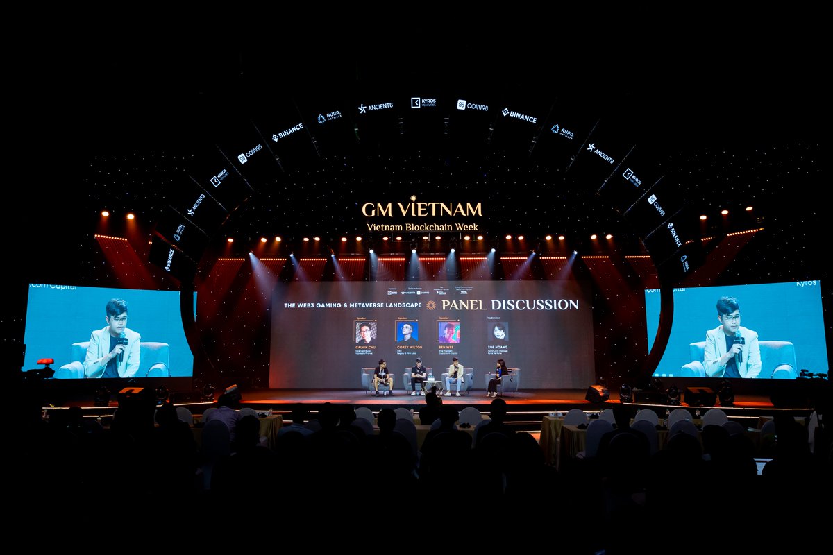 Witnessed Vietnam's incredibly vibrant Web3 ecosystem during <a href="/gmvn_official/">GM VIETNAM (🌞,🇻🇳) | Vietnam Blockchain Week</a> last week.

Also had a chance to speak alongside <a href="/calchulus/">Calvin | Impossible is always BUIDLing</a>, <a href="/RealCoreyWilton/">Corey Wilton</a>, and <a href="/zoehoang_0x/">Zoe Hoang 🪼🕹️</a> on "Web3 Gaming and Metaverse Landscape".

Exciting times for 🇻🇳 and looking fwd to coming back in 2024!