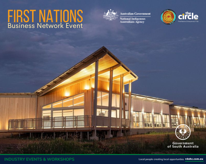 RDA_AHFKI's tweet photo. Join The Circle First Nations Entrepreneur Hub, for a free event aimed at supporting the cultural, creative and economic strengths of First Nations Businesses in the @AHCouncil, @mtbarkercouncil &amp; Alexandrina Council areas. 

Event details and tix: https://t.co/Cd6AZpiIYO https://t.co/0YSGs07U6H