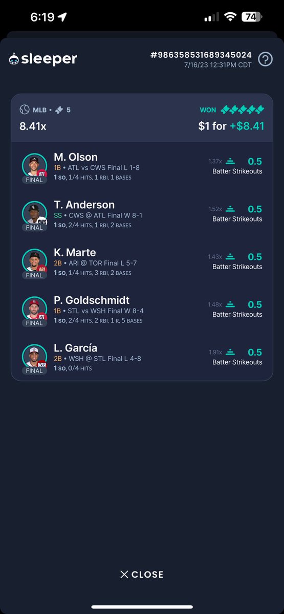 OddFatherDub's tweet photo. Winning Sheets from Discord Tonight

Sheets were Made using the Pitcher K’s Sheet and Batter K’s posted in discord 

https://t.co/lxWkLzOIqP

1st and 2nd Sheet: @TheProphet1999 
3rd Sheet: @ChozenOdds 

Join the Discord for Free Cheat Sheets and Plays Today!
#GamblingTwitter https://t.co/bcDpZelzKr