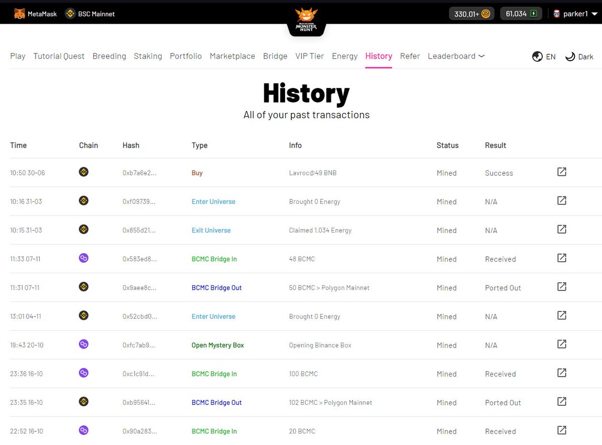 A little tip for you to start your new awesome week 🙌 You can check all of the transactions that you have made on our website on the history tab. It will help you keep track of what happened to your account if your funds suddenly disappeared or don't know what the last thing