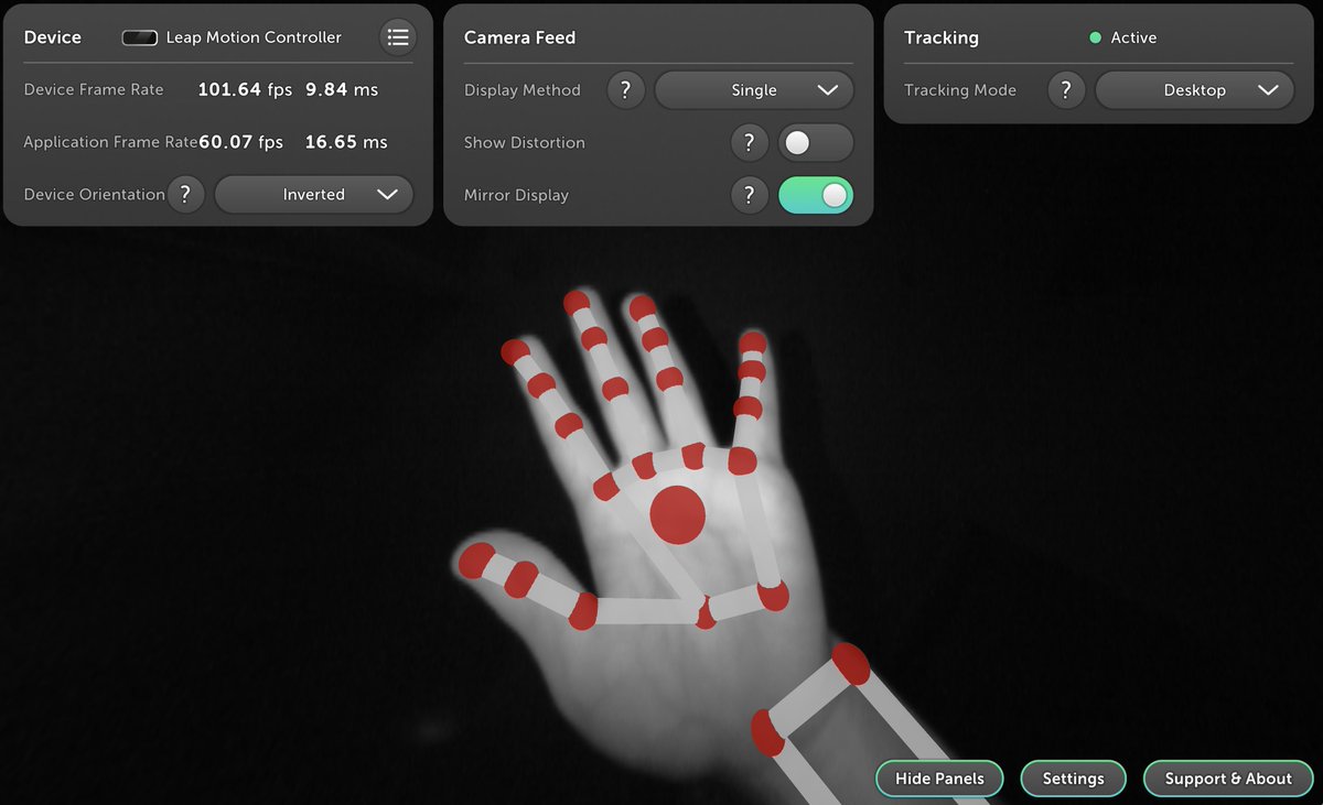 keitamiyano_'s tweet image. Ultraleap Control Panelってアプリではちゃんと取得されてるから、ちゃんとセンサーは動いてるはずなんだけど
PythonとかCで取得する方法がわからない..

#leapmotion