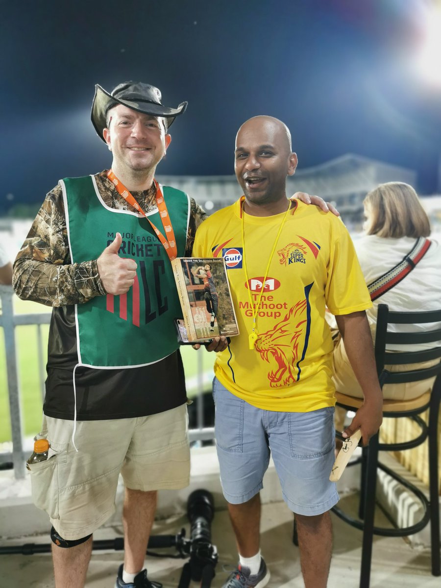 PeterDellaPenna's tweet photo. Last thing I expected in Texas was an autograph seeker. That too from my old club in New York, Columbia CC. Thanks for making my day @thoda26. https://t.co/727SpVUuKE