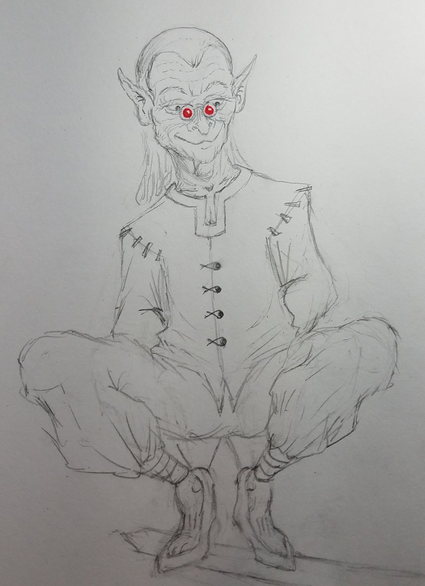 kombuchaclock's tweet photo. Sketch of an idea for another TTRPG character. https://t.co/B8UYTos1va