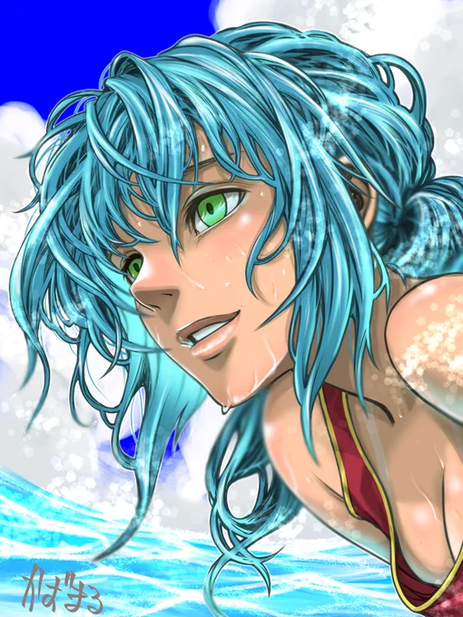 #海の日 #イラスト  だいぶ前のだけど海っぽいやつ!