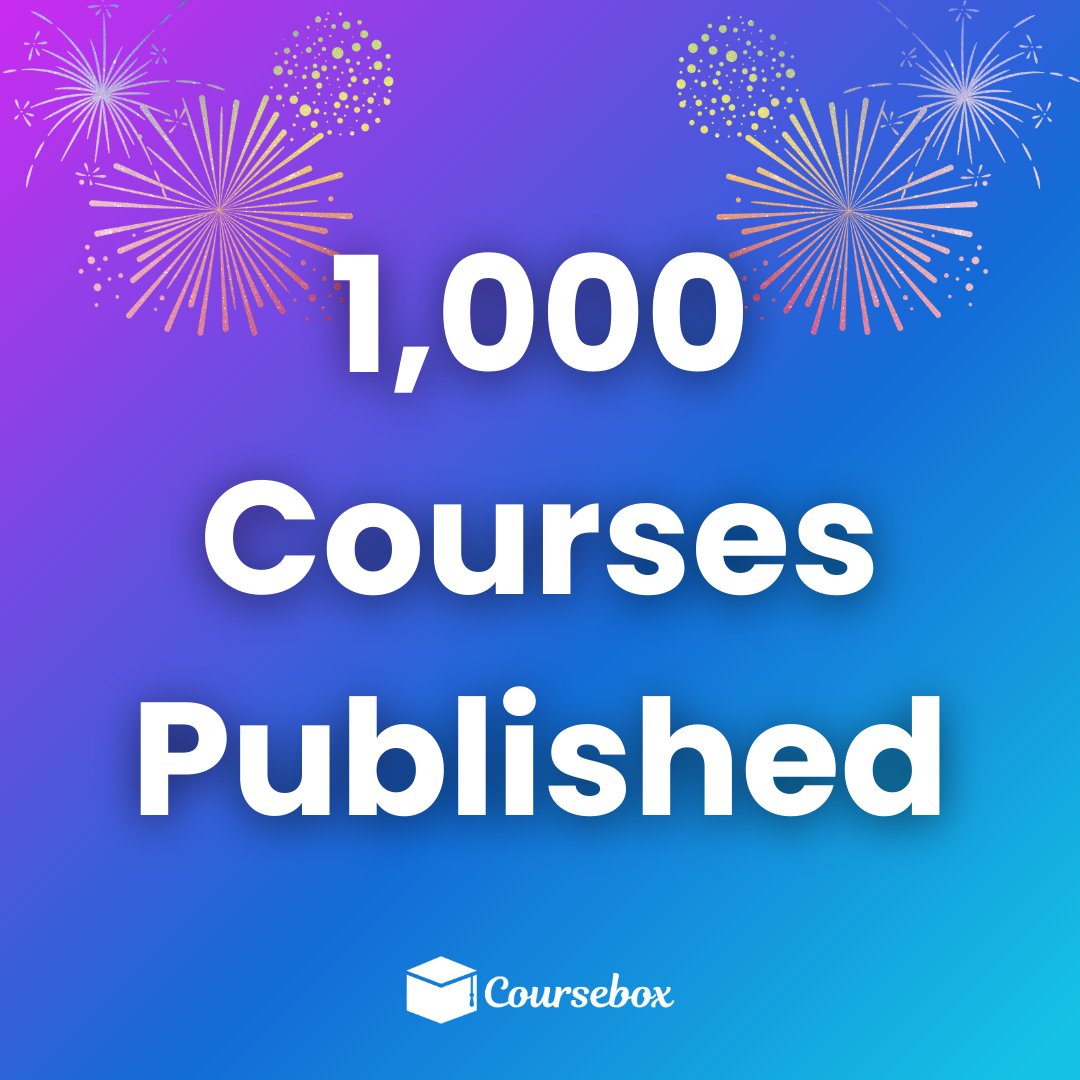 🎉 We're thrilled to announce that Coursebox has reached a major milestone: over 1,000 courses published and counting! 🚀📚 Thank you to our incredible community for making this possible! #Coursebox #EducationEvolved #MilestoneReached #AI #aitools #aieducation #edtech