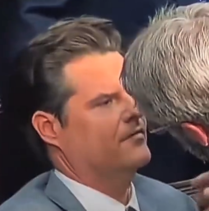 DaveyPorntoy's tweet photo. Is Matt Gaetz wearing a mask? 🦎🦎🦎 https://t.co/eFVoCBVaEC