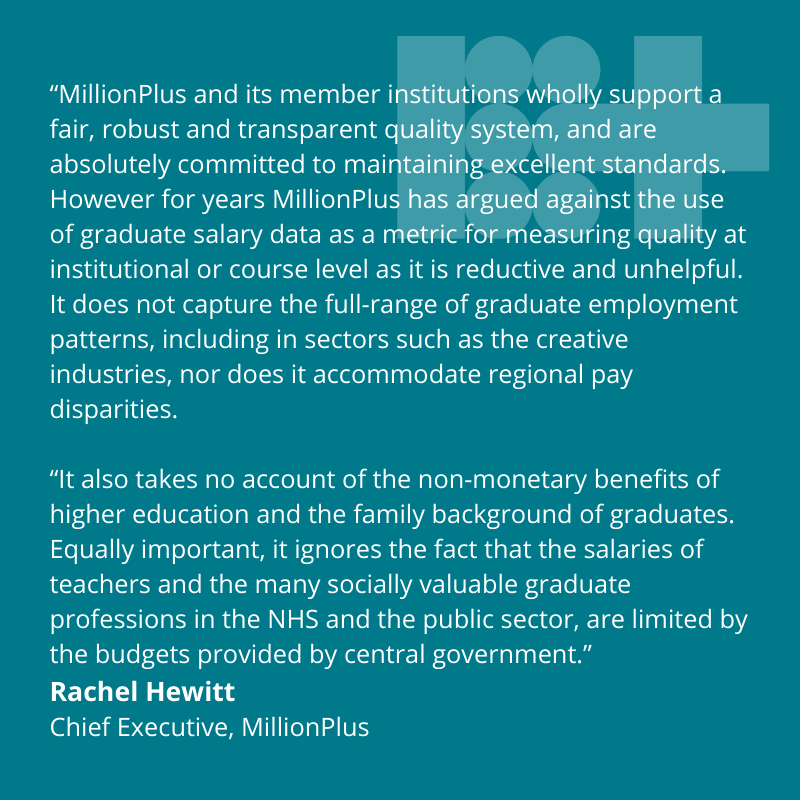 MillionPlus comment on the Government’s response to the HE reform consultation bit.ly/44tVMWz