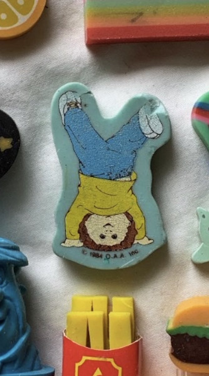 Found my childhood eraser collection.

Which one describes you best today? I’m 100% the upside-down Cabbage Patch Kid right now.