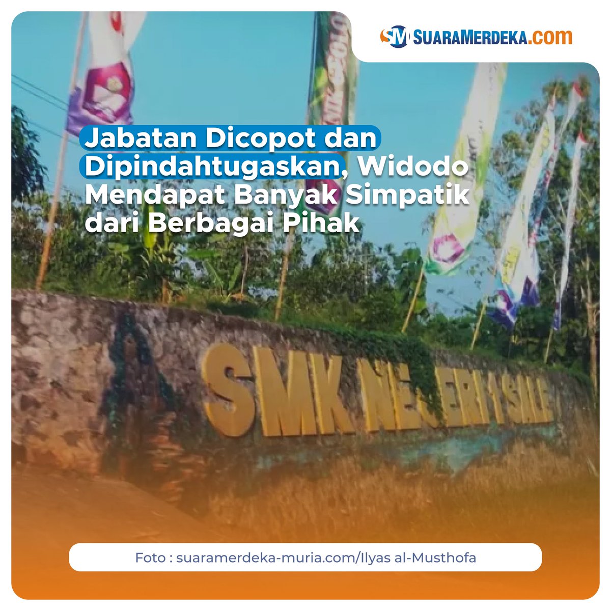 suaramerdeka's tweet photo. Widodo, Kepala SMKN 1 Sale harus menerima pil pahit yaitu dicopot dari jabatannya.
https://t.co/vVD8cwenUS
#suaramerdeka #suaramerdekacom #jabatan #smknegeri1sale #smkn1sale #widodo #dipindahtugaskan #kepalasekolah #simpatik https://t.co/sGygTjy99G