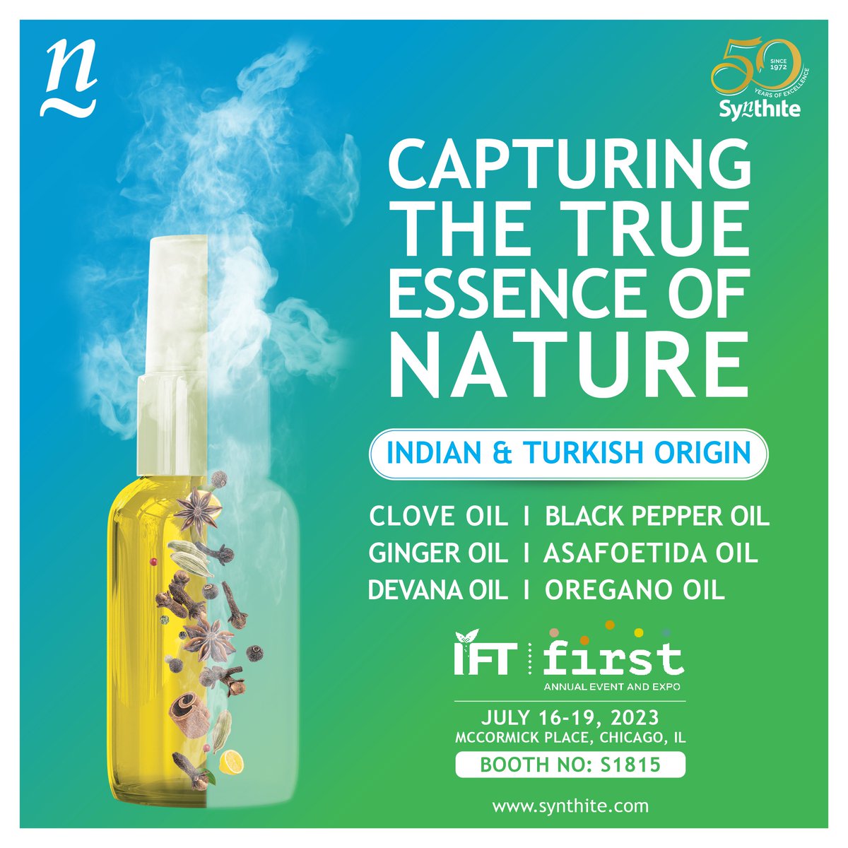 Make sure to visit us at the IFT FIRST Expo 2023

#Synthite #Spice #Oleoresin #Iftfirst #Ift #Iftfirst2023 #Expo #ChilliExtract
#Vanillaxtract #MadagascarVanillaExtract #BourboVanillaExtract #SynthiteIndustriespvtltd #Manufacturer #MENA #Exhibition #Opportunities #Sourcing