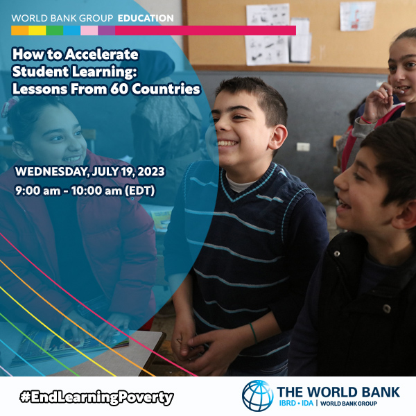 EVENT | Discover what countries are doing to build more resilient education systems and improve learning outcomes worldwide. Join us on July 19th at 9am EDT for a live event: wrld.bg/fh7q50Pa4II #EndLearningPoverty #InvestInPeople