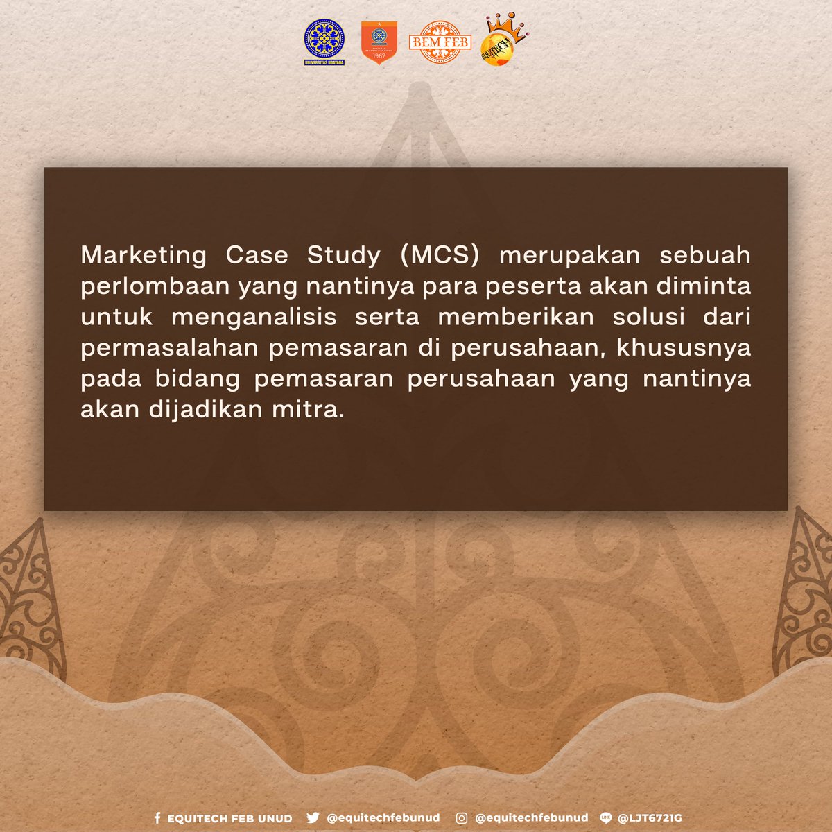 equitechfebunud's tweet photo. [LEBIH DEKAT DENGAN MCS]

Badan Eksekutif Mahasiswa
Fakultas Ekonomi dan Bisnis
Universitas Udayana
🎊Proudly Present🎊

Halo, Wirausaha Muda Indonesia🙋
Marketing Case Study (MCS)14th Equilibrium Entrepreneur Challenge (Equitech) telah hadir‼️💸

https://t.co/NacIDkKn7k https://t.co/ervJjjqHB5