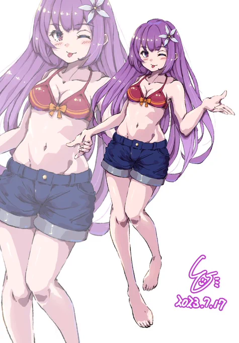 『あっ、司令官!ねぇねぇ見て、どう?ナウいでしょ!(*'ω`*)』 夏仕様に改装した神風ちゃんです!(∩'∀`)∩ #艦これ #神風