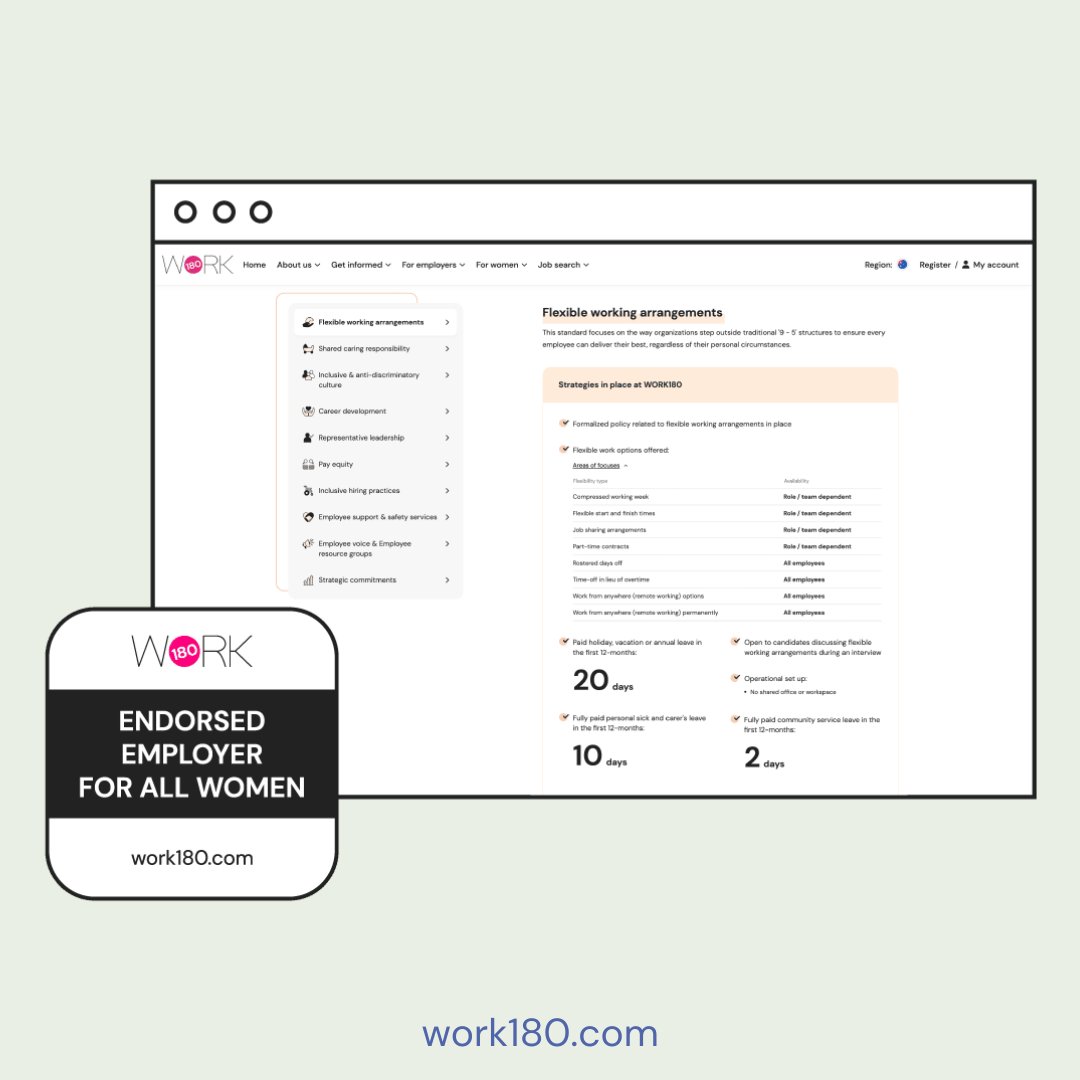 On the WORK180 website, you can see what benefits and policies different employers offer and compare them side-by-side. You can also save jobs, set up alerts and track your applications.

Explore WORK180 today: hubs.li/Q01XCztC0