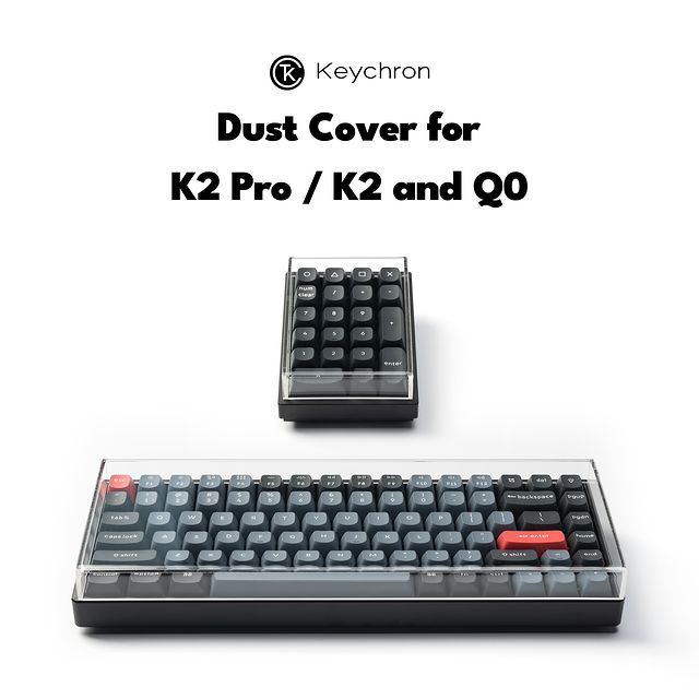KeychronA's tweet image. Keep your K2 Pro, K2, and Q0 keyboards dust-free and stylish with this transparent dust cover! 🌬️✨ Protect in style! #keyboardprotection #dustcover #style
