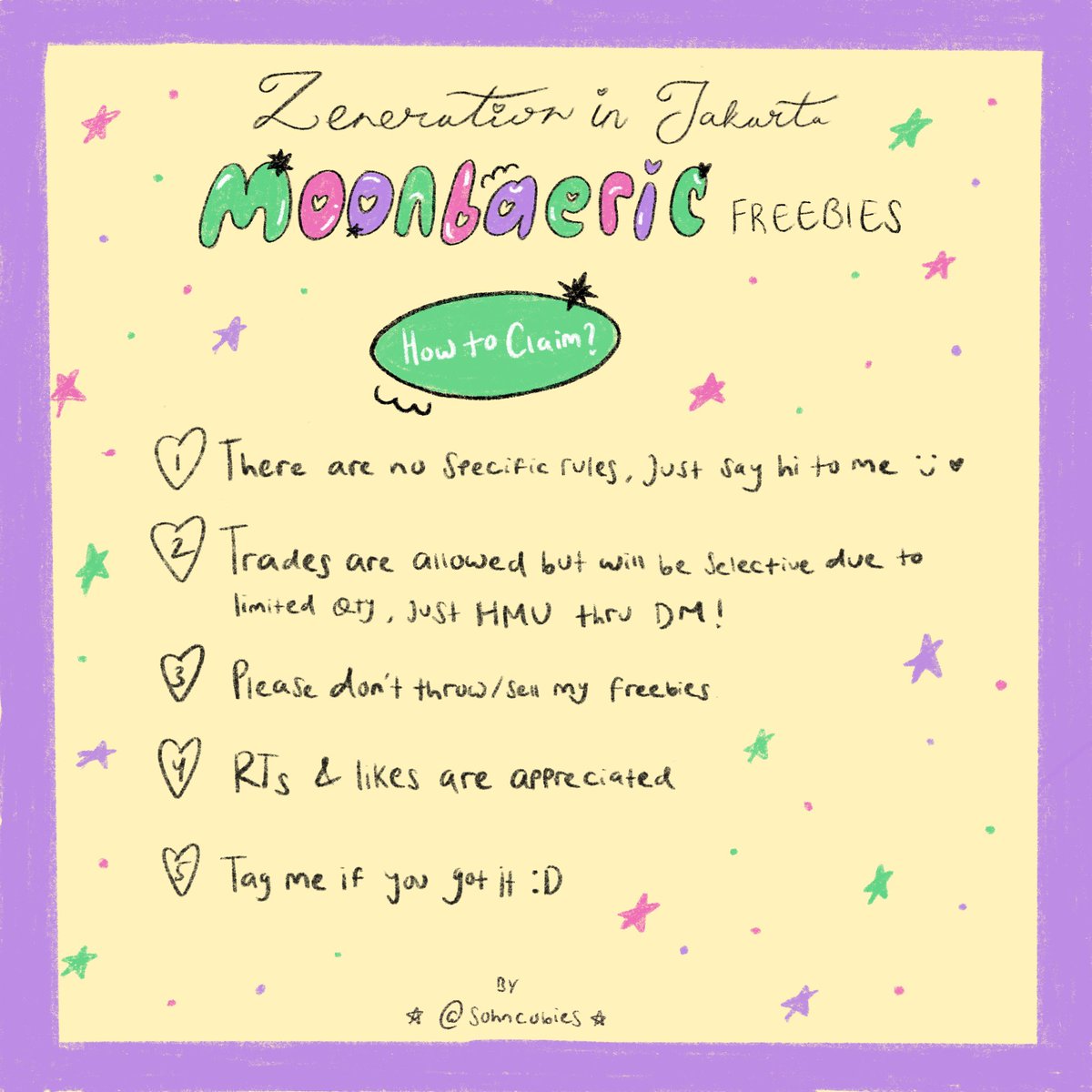sohncobies's tweet photo. ✩Moonbaeric✩
Zeneration in Jakarta freebies by @sohncobies

♡ RTs &amp; likes are appreciated
♡ More details on pic
♡ Time &amp; location TBA (will be posted under this tweet)

See you!💫
#ZenerationinJKT
#ZenerationinJakarta
#THEBOYZinJKT https://t.co/o0QiA4ZjuY