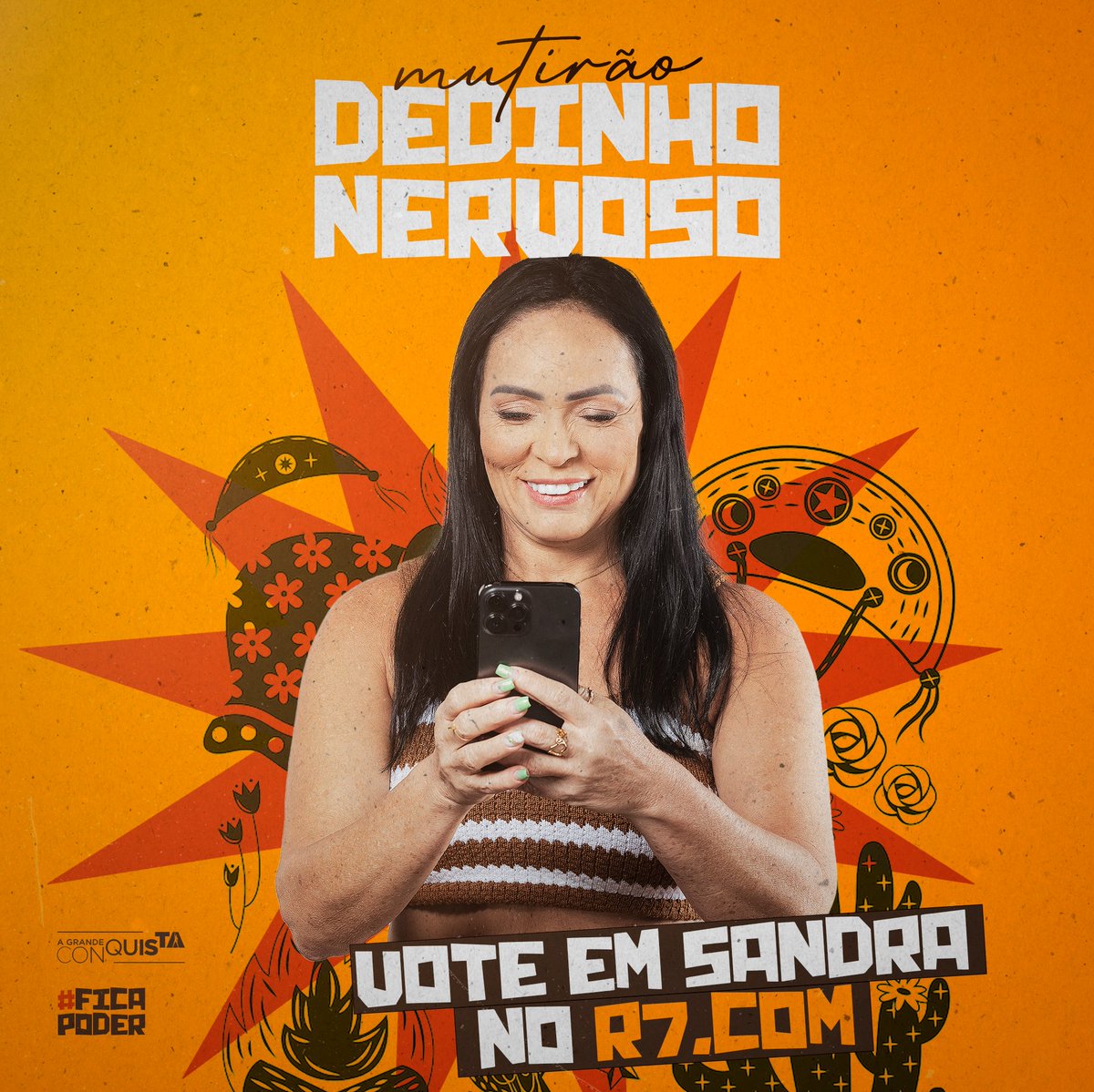 Sandramelquiade's tweet photo. 🤳 MUTIRÃO DEDINHO NERVOSO 🤳
🎯 A cada 10 votos, comente um emoji ou uma LETRA.
⏰ MUTIRÃO ENCERRA DE 11h.
🚨 O voto é PARA FICAR, então vote em SANDRA.
➡️ https://t.co/MP74R1bijk
#TeamPoder #AGrandeConquista https://t.co/lEeWWwfwhJ