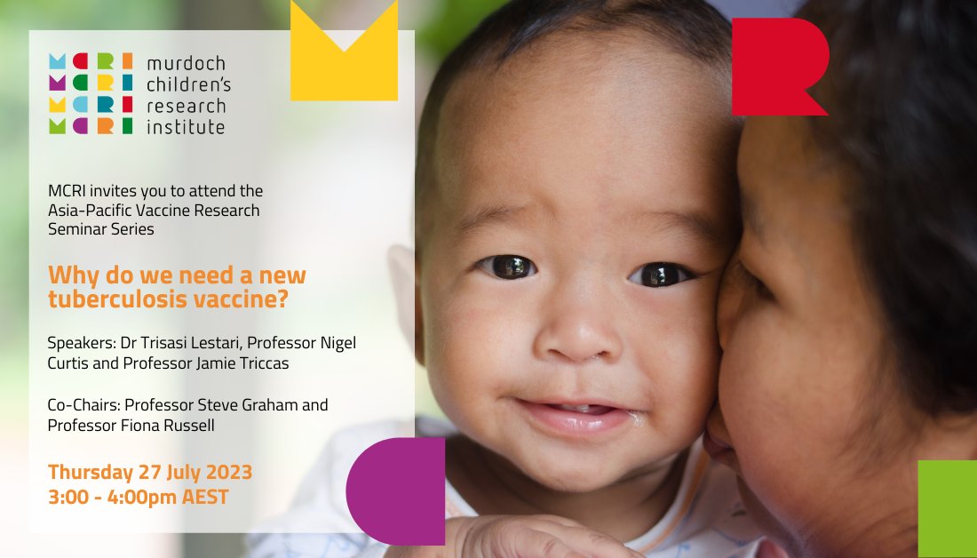 Murdoch Children's invites you to the Asia-Pacific Vaccine Research Seminar Series on #vaccinology. The first event will discuss the need for a new #tuberculosis #vaccine and the challenges in creating one | @NigelTwitt @DrTrisasi @TricckyLab
More info➡️ mcri.edu.au/news/events/as…