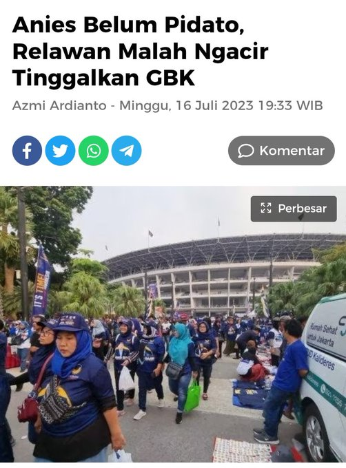 WhoossNews's tweet photo. dibayar untuk dengarkan pidato Ganjar, Eeeh yang nongol malah Anies dan Paloh 🤣 ya udeh pade bubar... kecewa https://t.co/ZcJP7ipzgj