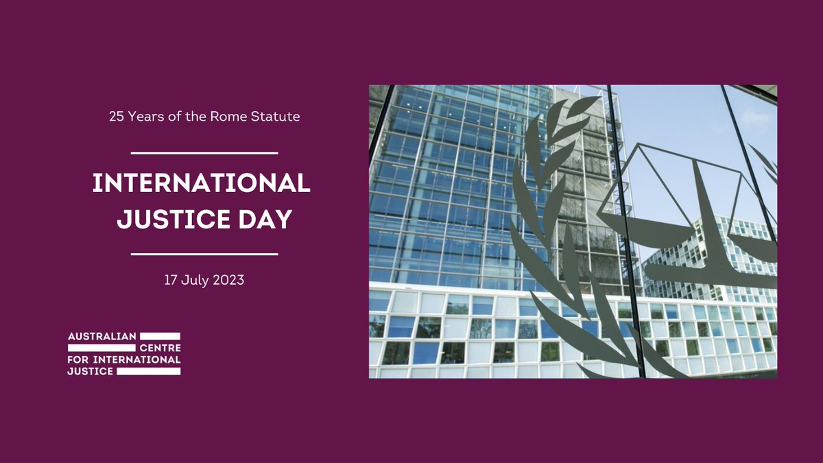 Today marks 25 years since the adoption of the ICC's Rome Statute.   

ACIJ will continue working to strengthen Australia's commitment to international justice & we will keep fighting for access to justice for survivors of international crimes.

#NGOVoices for #RomeStatute25