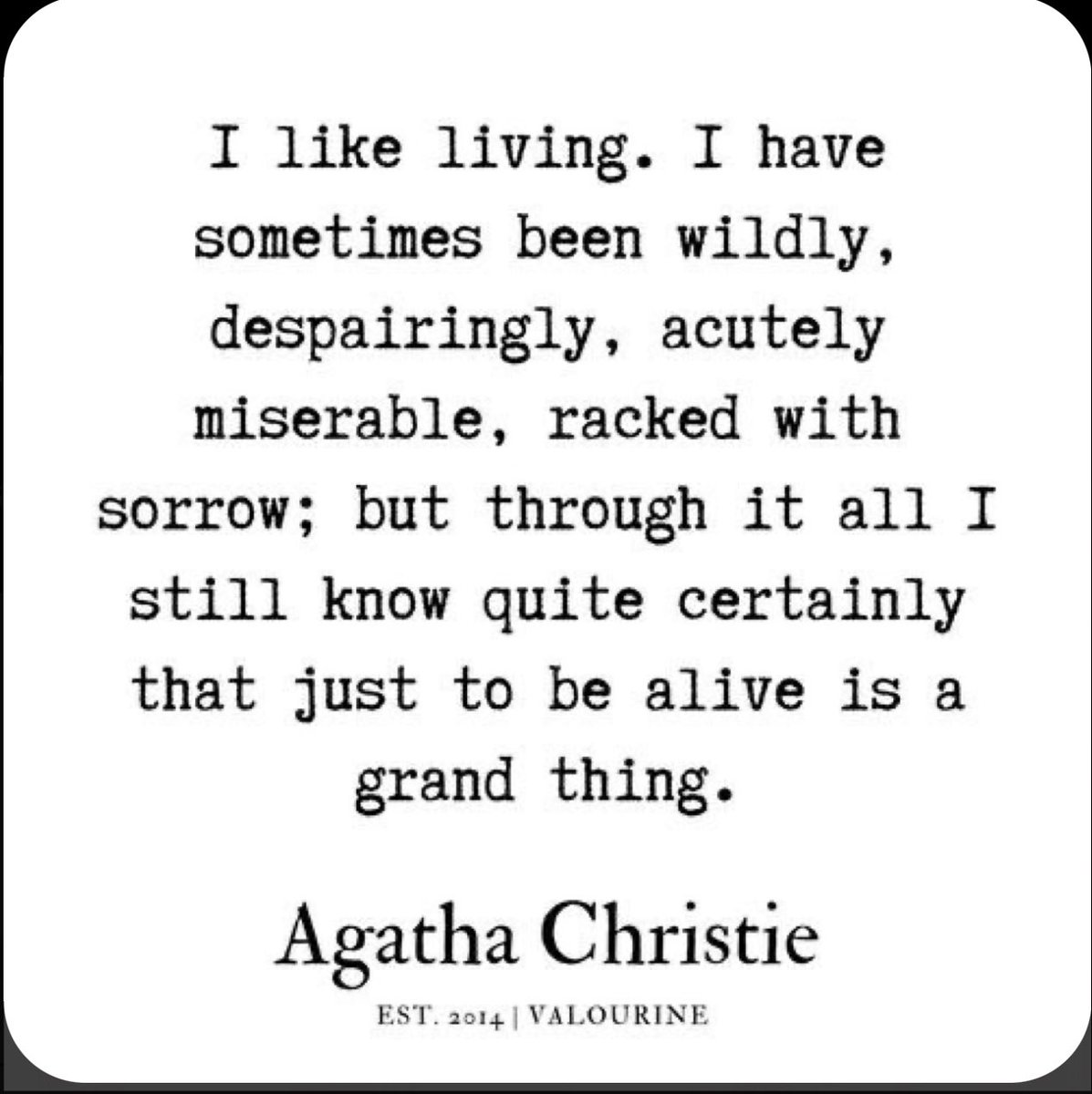 Indeed it is, Agatha…indeed it is….
