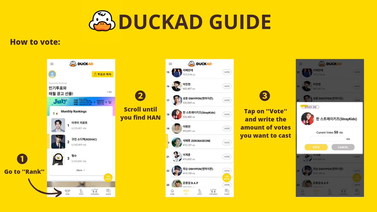 HanVotingTeam's tweet photo. Duckad tutorial:

🤖https://t.co/Q1v578MW3D
🍎https://t.co/5pG4vRDxLq

#HAN #한 #ハン https://t.co/bUuoyMlTOd