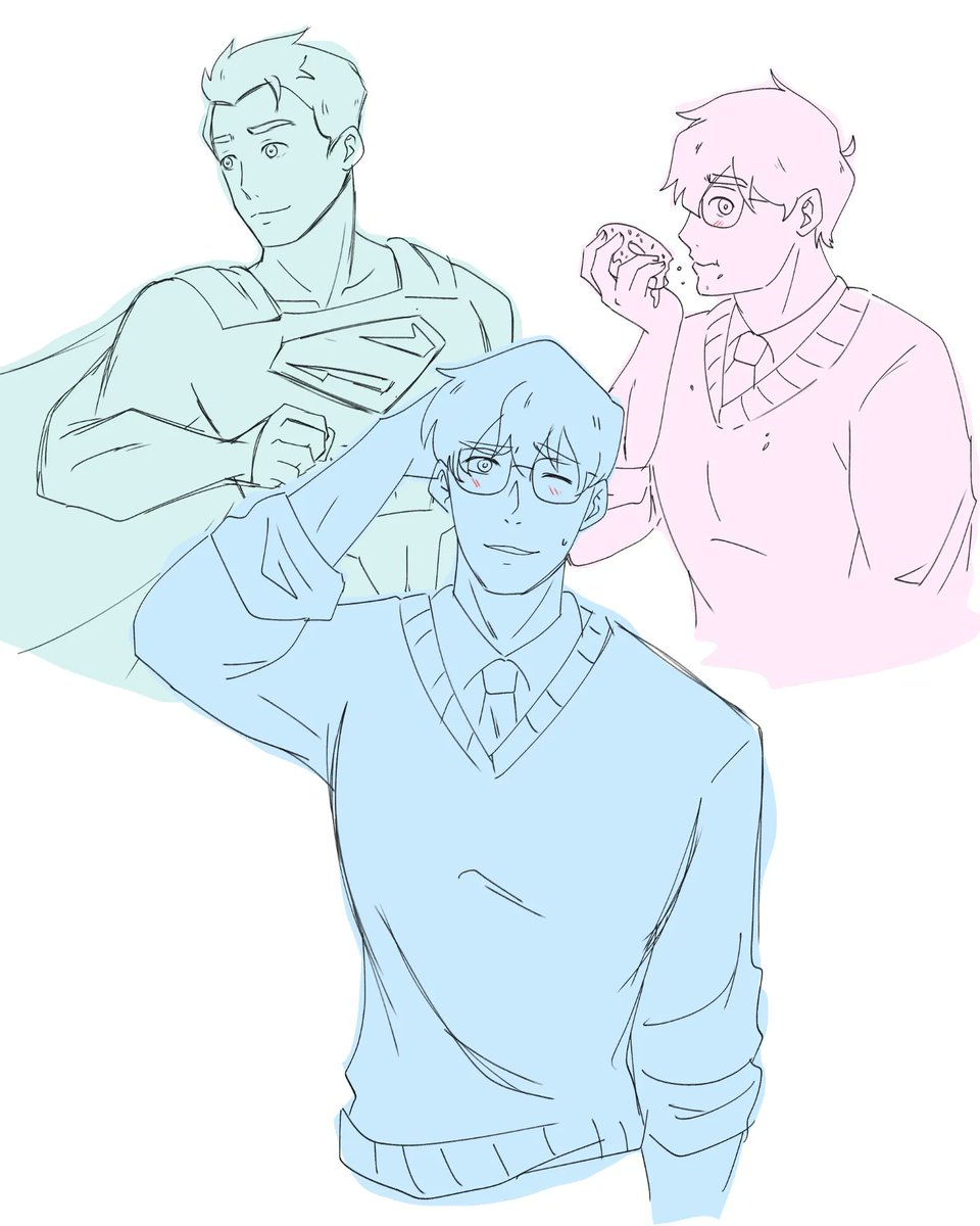 pandiiv_'s tweet photo. Some Suprrman/Clark Kent doodles I did this weekend. I love Clark so much and his imperfect newly discovered powers. #MyAdventuresWithSuperman #ClarkKent #fanart #dccomics #DCU https://t.co/WLotW0aLyP