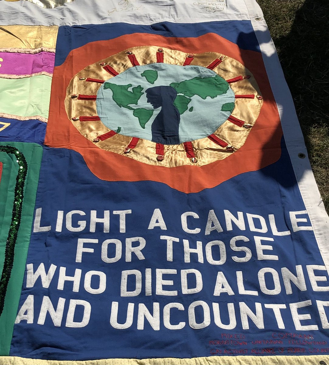 jjinsf's tweet image. Portions of the AIDS Memorial Quilt were on view at @aidswalksf today, a poignant reminder of why we walk each year.  #HIVAIDS