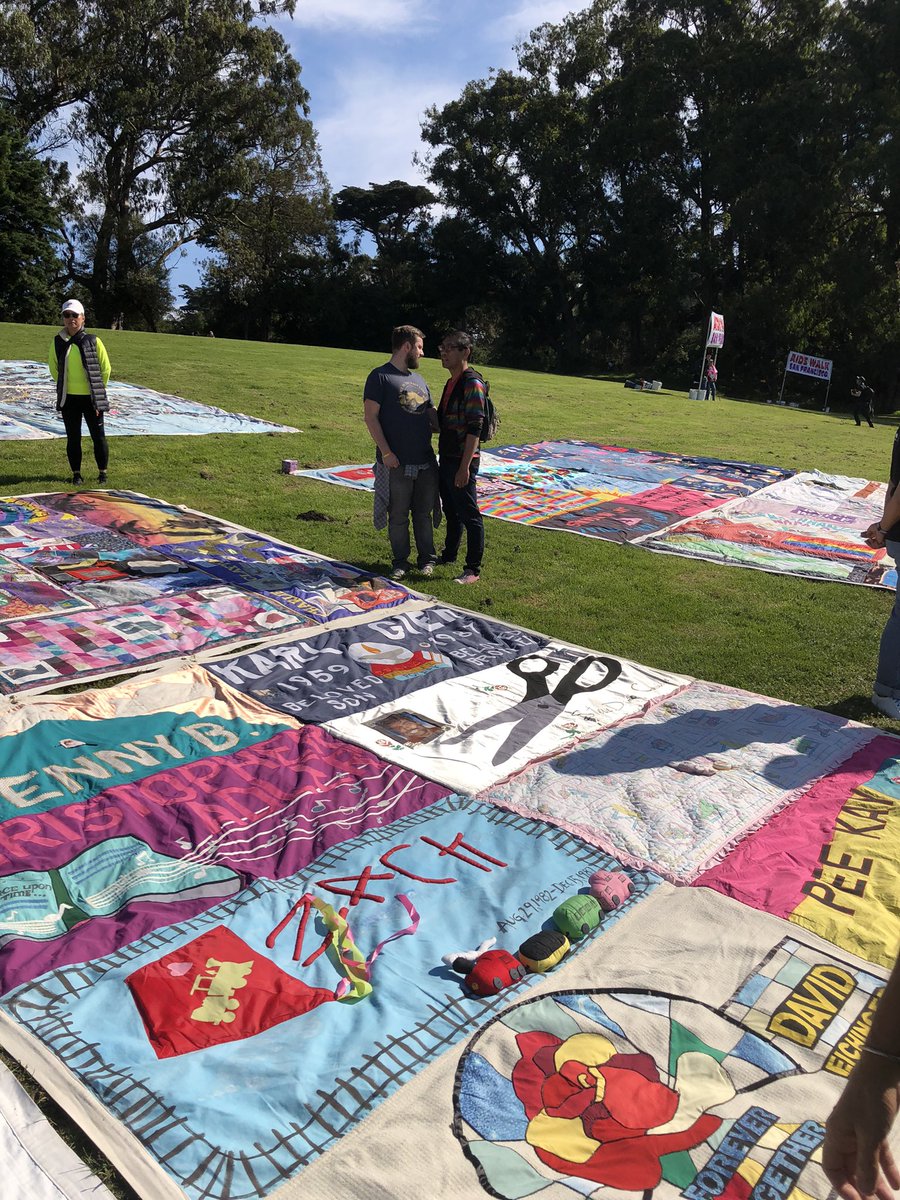jjinsf's tweet image. Portions of the AIDS Memorial Quilt were on view at @aidswalksf today, a poignant reminder of why we walk each year.  #HIVAIDS