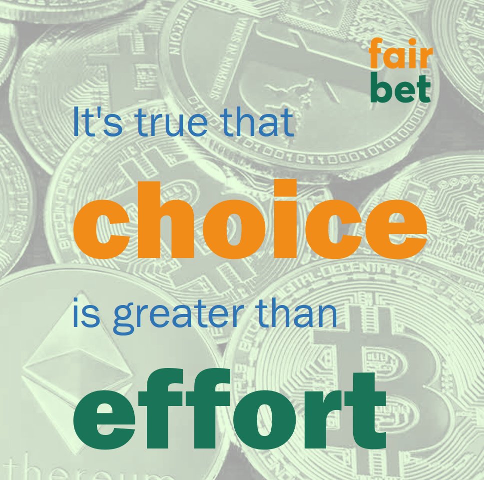 It's true that choice is greater than effort.

FairBet, a fair platform that helps you turn choices into profits.💰

#ferc #iweb3 #ferc20