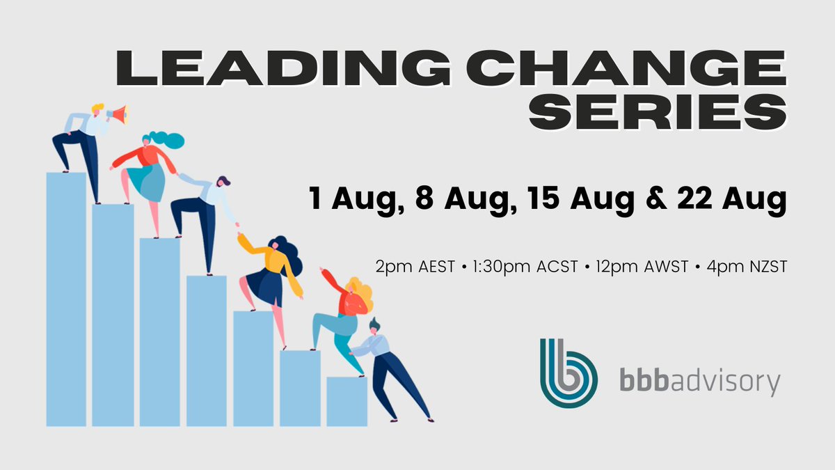 With the right tools, time &amp; practice you can be a true change leader for your team &amp; organisation. This practical workshop will help you to confidently, capably, &amp; calmly support &amp; guide others through the change cycle, activities &amp; emotions. ow.ly/Xxl650PcwsK