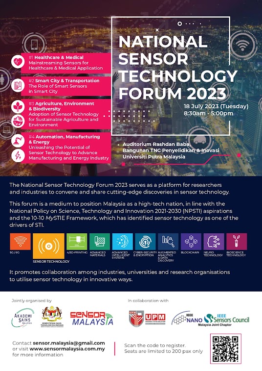 UPMLibrary's tweet image. Please be informed that Malaysia Open Science Platform (MOSP) is participating as an exhibitor at the National Sensor Technology Forum 2023.

#MOSP #openscience #libraryinfo