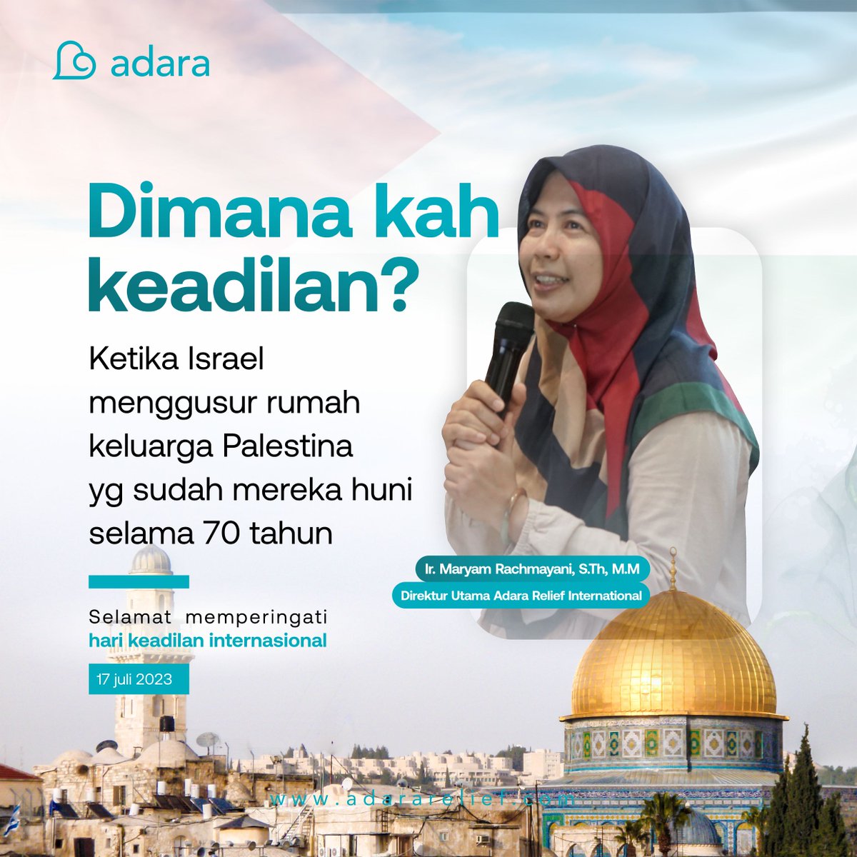 AdaraRelief's tweet photo. Suarakan! Ingatkan dunia bahwa hak kebebasan Palestina adalah bagian dari keadilan global.

Bahwa isu Palestina merupakan isu kemanusian, bahwa setiap individu memiliki hak untuk hidup dalam kebebasan, martabat, dan merdeka 
tanpa penindasan. https://t.co/wQM1UNxNxD