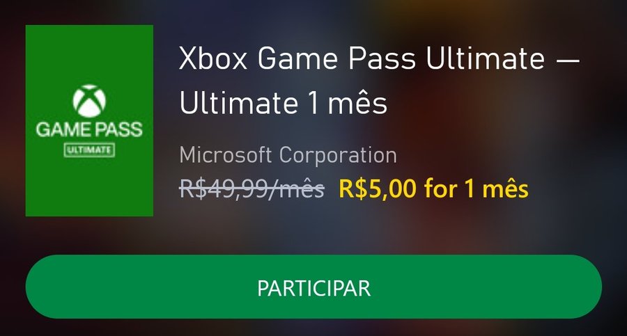 Game Pass Ultimate 1 mês
