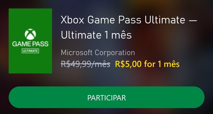 Xbox Game Pass Ultimate - 1 Mês