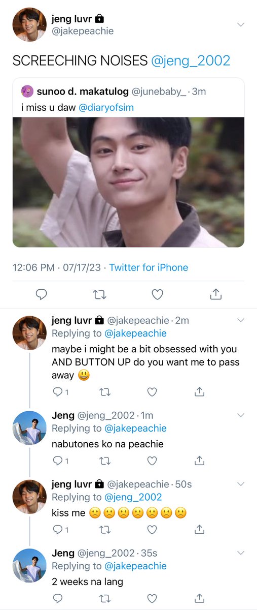 sunooblush's tweet photo. balik(bayan) ka na sa’kin 2 🎡 
a #jayke taglish socmed au.

jake is back home and hopefully soon (for good)

alternatively,

ldr boyfriends jengjek meeting again during the summer break. https://t.co/YoOlTaMbKS