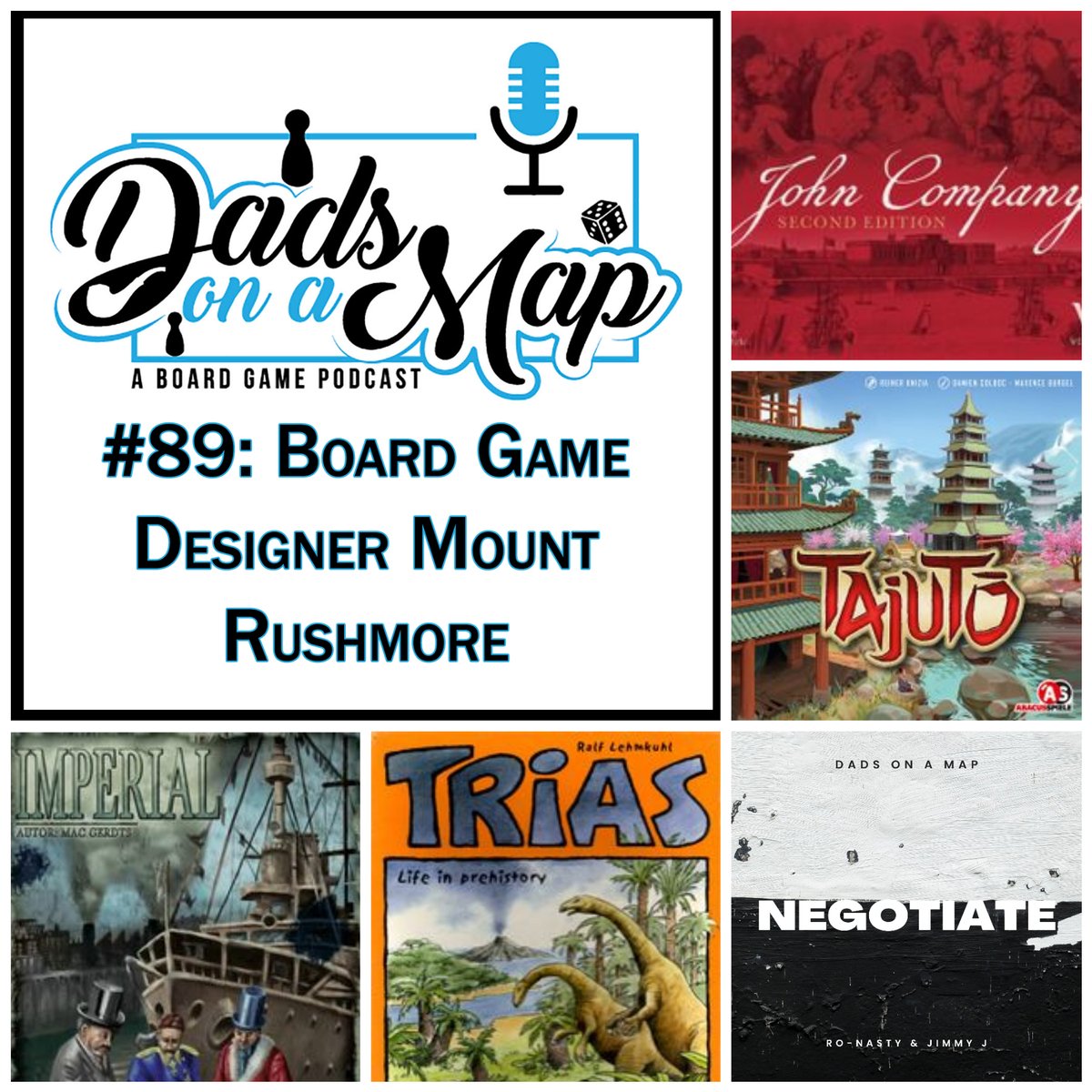 James & Sanchez take a trip to Mount Rushmore, and crown their 4 board game designers most worthy of this accolade. Also recent plays of John Company, Imperial, Trias, Tajuto, and Reef Encounter. And a song -