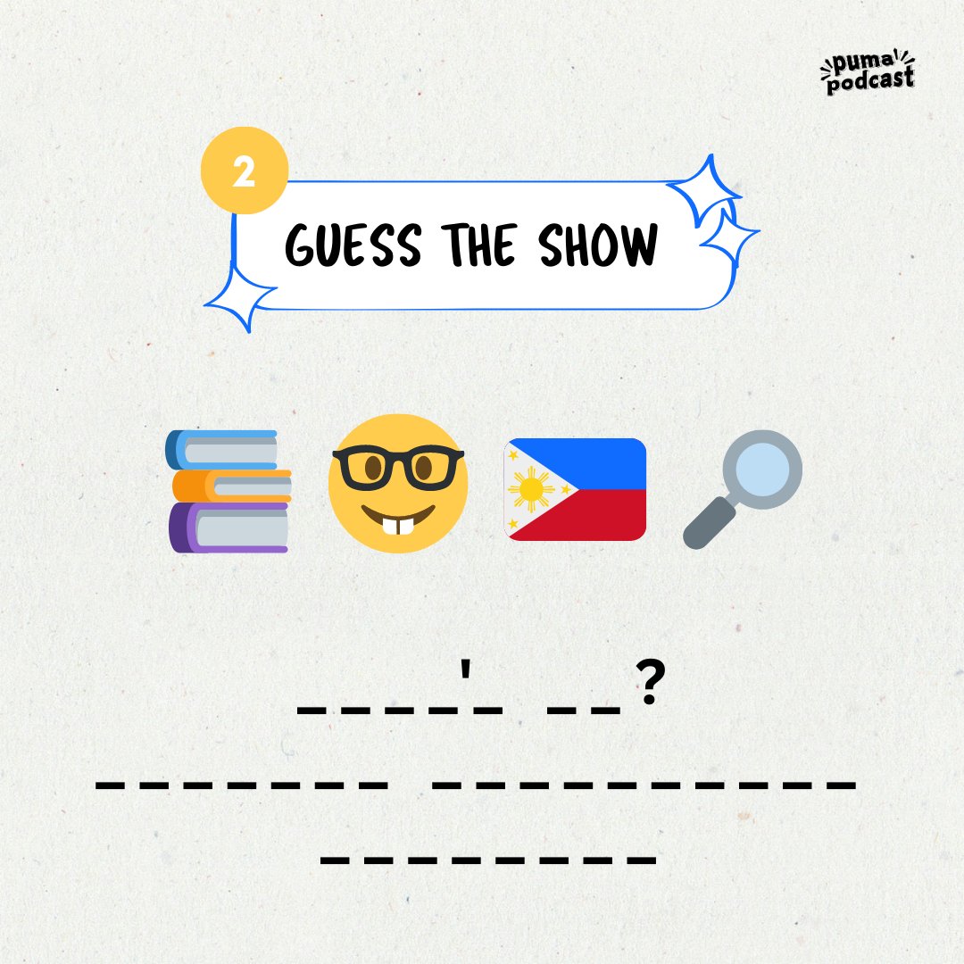 PumaPodcastPH's tweet photo. Happy #WorldEmojiDay! 🎉👍😆

Let’s make the start of the week more exciting by playing Guess the Podcast: Emoji Version. How familiar are you with PumaPodcast shows? 

Comment your guesses below! How many did you get right? 🎧 

(1/2) https://t.co/6aRtlNbWjO