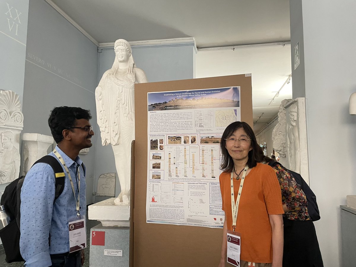 LIAG Institute for Applied Geophysics (@liag_research) on Twitter photo #INQUARoma2023 Saturday highlight 2/2. <a href="/SumikoTsukamoto/">Sumiko Tsukamoto</a> presented a poster of #DFG Middle Atbara project with @mfnberlin about surprisingly young ages of sediments yielded Acheulean stone tools and hominin remains using #OSL dating. #INQUARoma2023 Saturday highlight 2/2. <a href="/SumikoTsukamoto/">Sumiko Tsukamoto</a> presented a poster of #DFG Middle Atbara project with @mfnberlin about surprisingly young ages of sediments yielded Acheulean stone tools and hominin remains using #OSL dating.