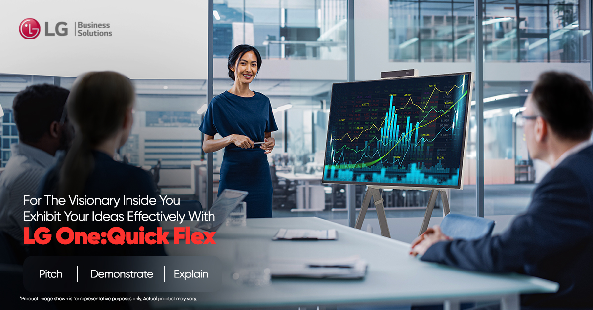 LGIndia's tweet image. Let your vision come to life with LG One:Quick Flex. With its unmatched technology and a wide range of features, it can help you connect with your team and customers more effectively than ever before.

Know more on bitly.ws/yx9A 

#LGOneQuickFlex #LG #LGIndia