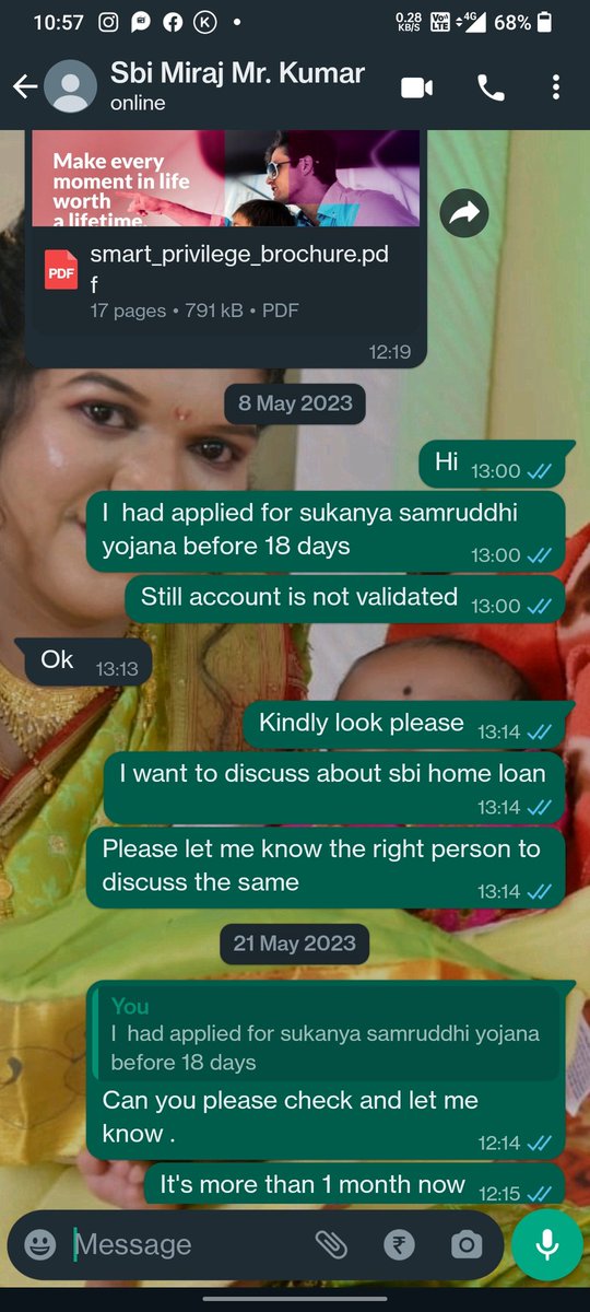 DevRaj_speaks's tweet photo. @TheOfficialSBI 
I have filled/applied for Sukanya samriddhi Yojna in Sbi Miraj 3 months ago.
Still , I didn't get any updates , i tried to contact them through social media like whatsapp also but i didn't get any proper response and didn't get any call from them notifying me. https://t.co/hFciqesi0o