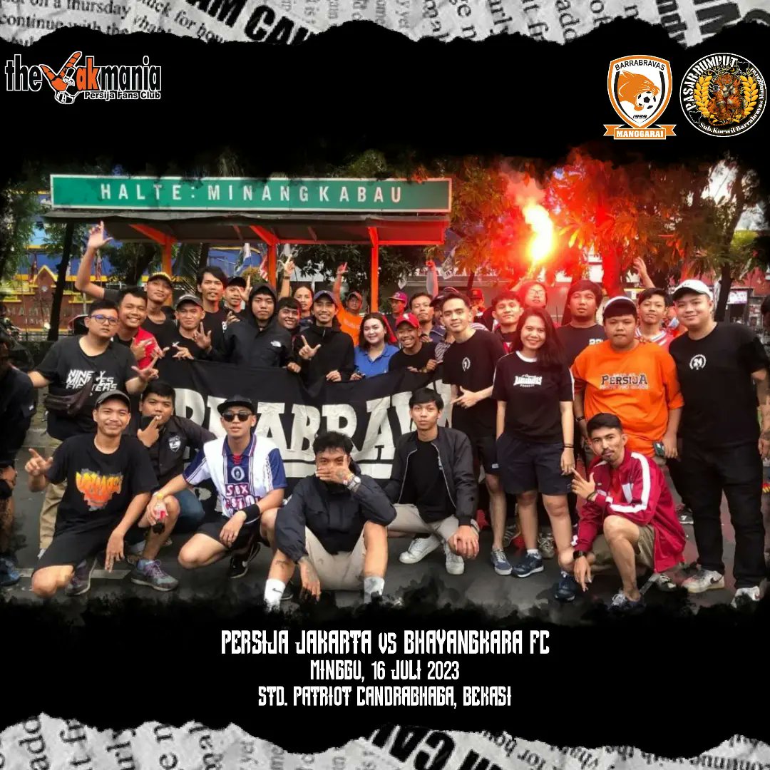 JakPasarRumput's tweet photo. PERSIJA JAKARTA 4 vs 1 Bhayangkara Presisi Indonesia Football Club

Minggu, 16 Juli 2023

Stadion Patriot Candrabaga, Bekasi

#jakpasarrumput #barrabravaspersija #persijajakarta #jakmania https://t.co/pzQuPxMA6z