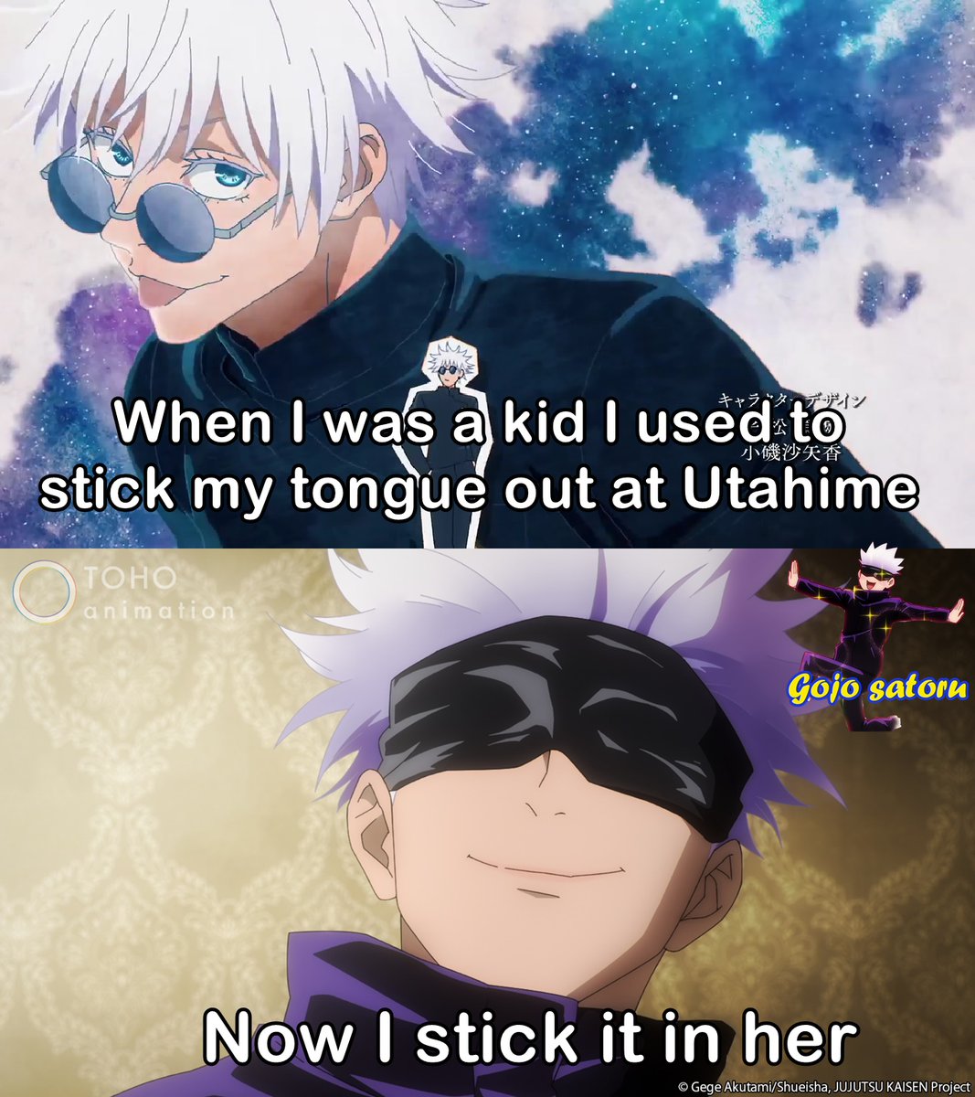 arminarureruto1's tweet photo. 😎
#gojohime meme https://t.co/XTIfGu8YR4