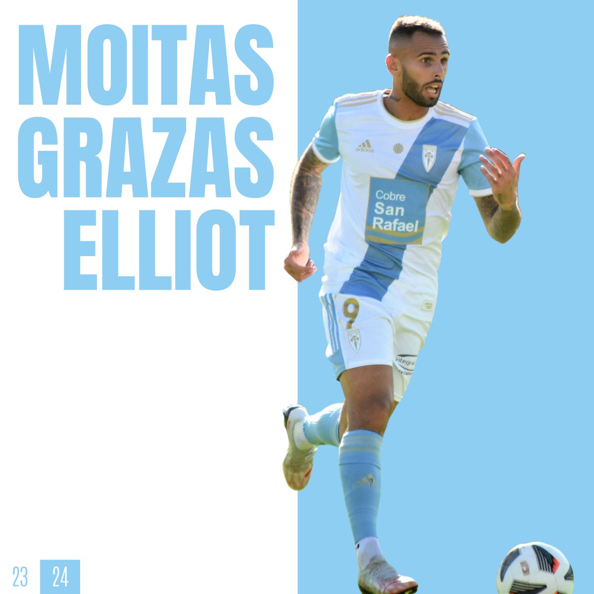 SD_Compostela's tweet photo. ⚽️ Elliot non continúa na SD Compostela!

🤝 Moitas grazas polo teu traballo e compromiso e moita sorte para o futuro!

✍️ https://t.co/yb4HW97RpW https://t.co/tlNwcbQaj9