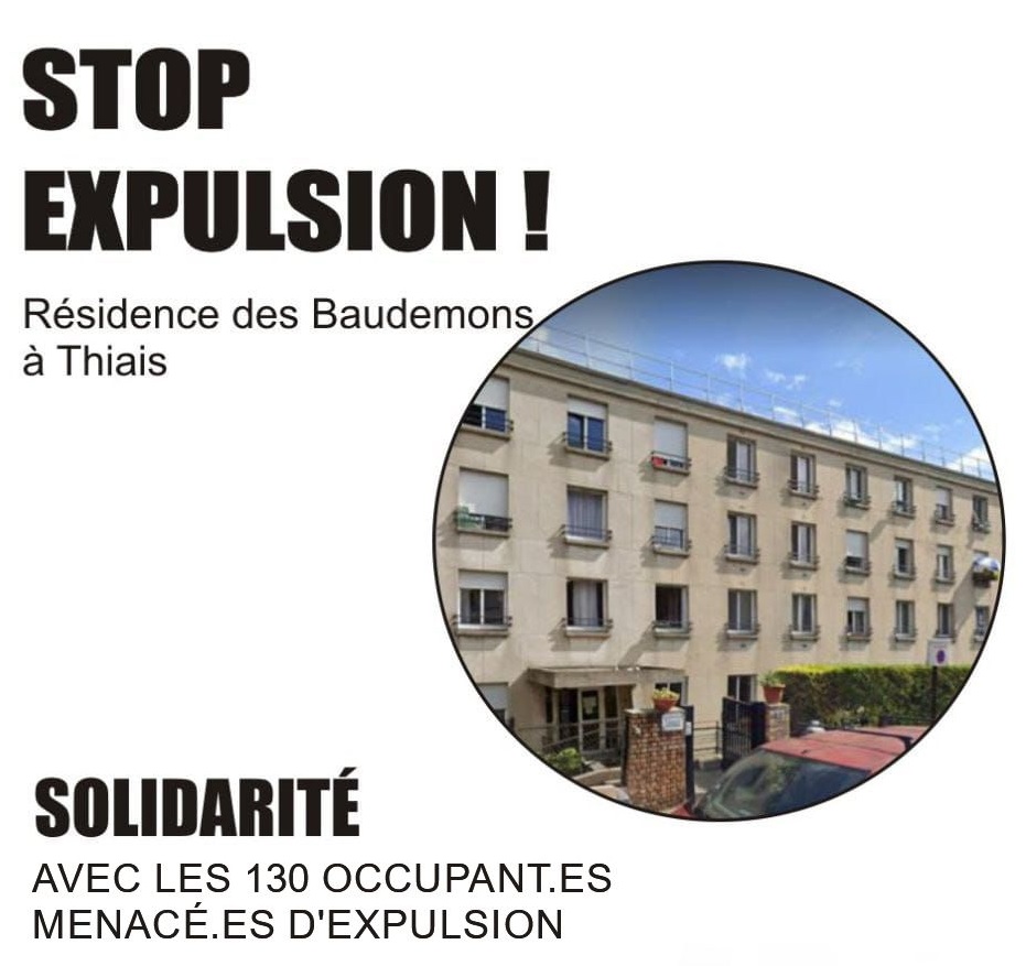 📆L'expulsion du Squat de Thiais est confirmée ce mardi 8/7

👉Besoin de soutien sur place dès 5h30 du matin au 30 rue des Baudemons à Thiais

👉Besoin de vigilance pour s'assurer que les personnes recevront bien les propositions de relogement promises par la Ville de <a href="/Paris/">Paris</a>