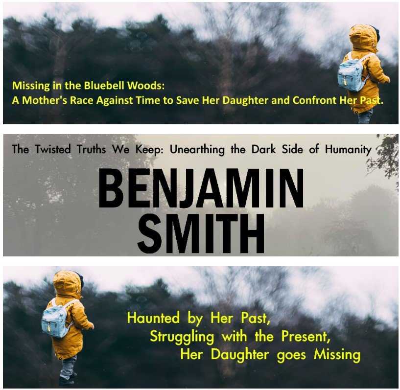Missing in Bluebell Woods: 

Haunted by her past,
Struggling with the present,
Her daughter goes missing.

US: amazon.com/dp/B0C59LT3F8
UK: amazon.co.uk/dp/B0C59LT3F8

#thriller 
#thrillers 
#thrillerbooks 
#thrillerbooksaddict 
#kindleunlimited 
#kindlebooks