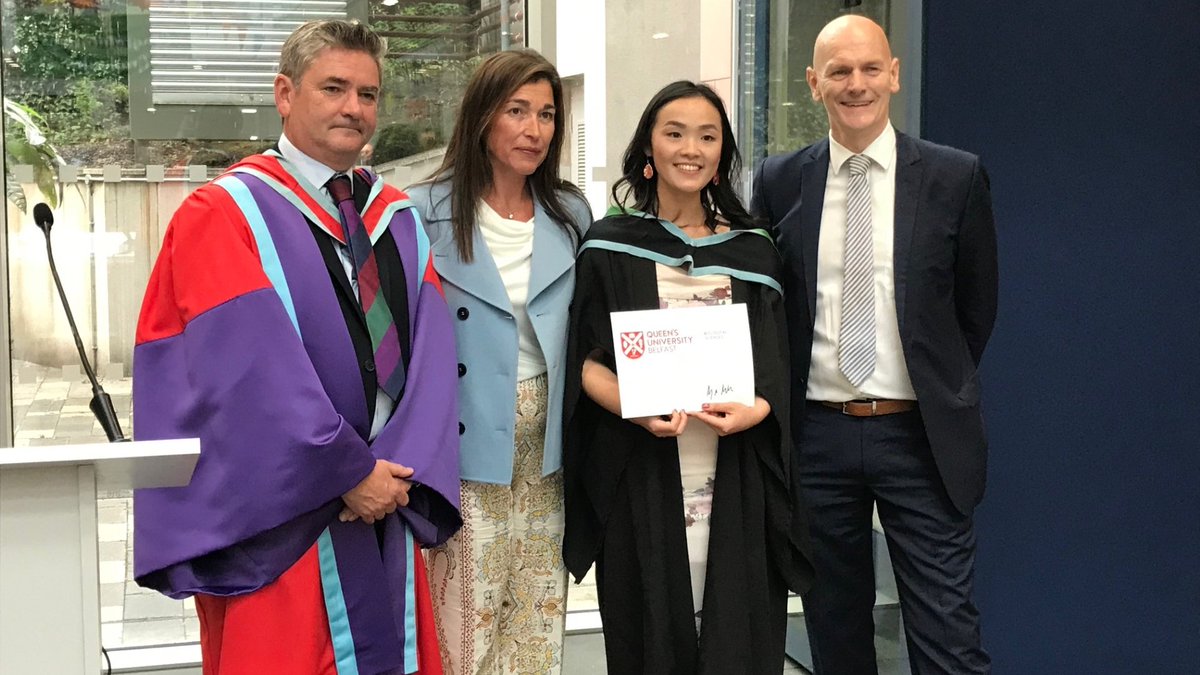 Congrats to Jessica Lui, #Classof2023 graduate, on being awarded the Denis Lynn Scholarship, which generously pays for a student to undertake the Advanced Food Safety MSc 🎓👏

Presenting the award were (l-r): Prof Geoff McMullan; Christine Lynn <a href="/finnebrogue/">Finnebrogue</a>; &amp; Prof Chris Elliott