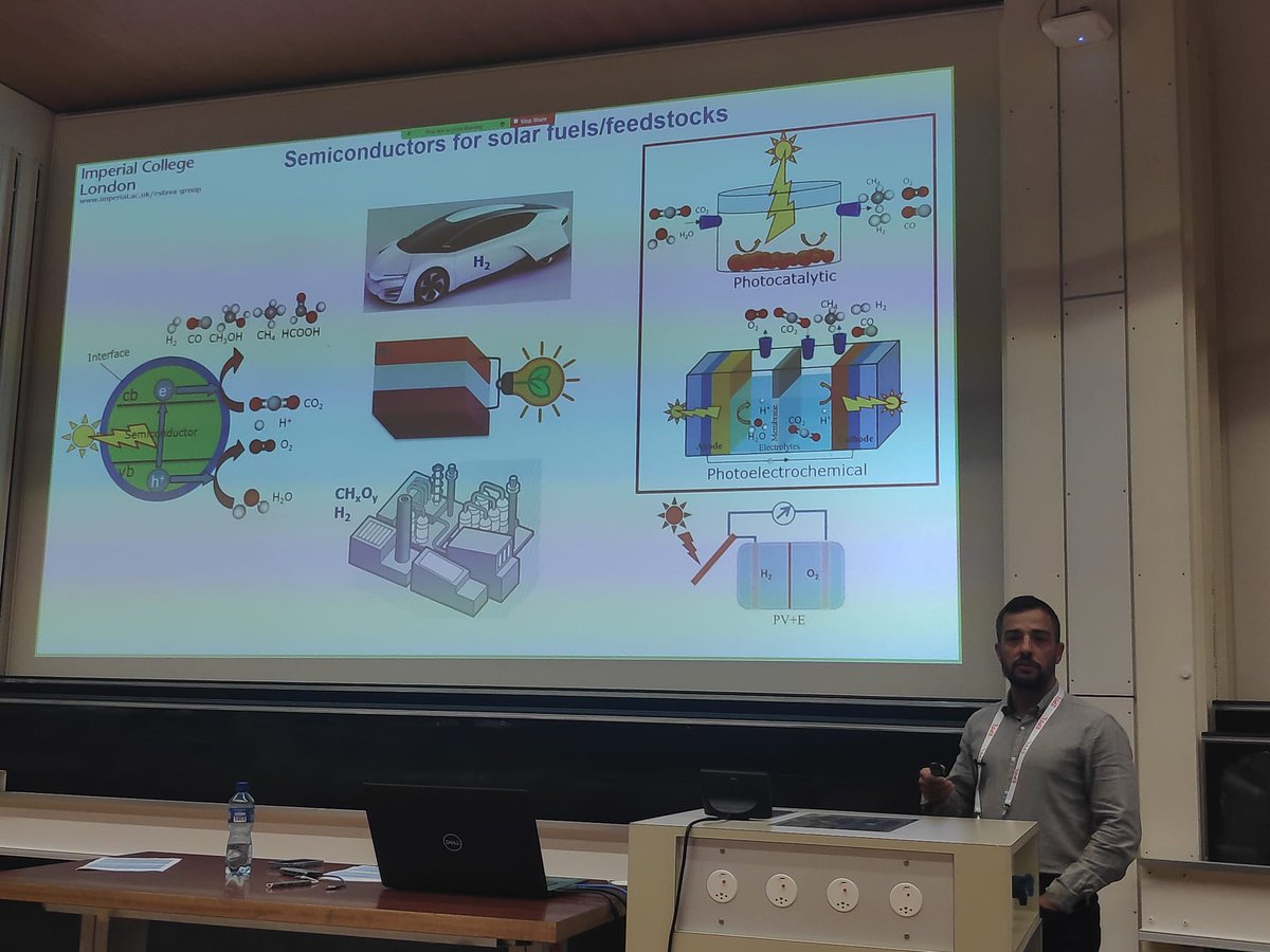 CAPGC23's tweet photo. Closing the Solar-Assisted Water Splitting session was Salvador Eslava with an expert talk entitled "Developing Oxide and Halide Perovskite Photoelectrochemical and Photocatalytic Materials for Solar Fuels".
#CAPGC2023 #hydrogen
#112CO2 #SUN2CHEM #methanedecomposition https://t.co/TdM81RZ5rQ