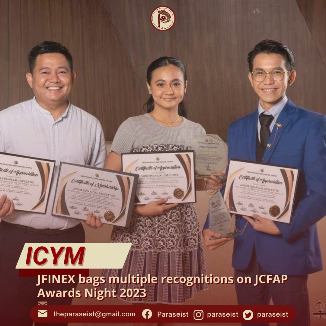 Paraseist's tweet photo. ICYMI | JFINEX bags multiple recognitions on JCFAP Awards Night 2023

Junior Financial Executives (JFINEX) won the Innovative Award- ranking first among other participating organizations. JFINEX also ranked second for the Out of the Box Award and was recognized as the [...] https://t.co/JxkKnc52kQ