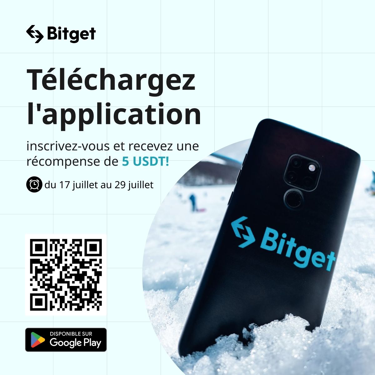 bg_francophone's tweet photo. 🎁Téléchargez l'application, inscrivez-vous et recevez une récompense de 5 $USDT!🎁

🗓️du 17 juillet au 29 juillet

1️⃣Téléchargez l'application Bitget en cliquant ce lien:https://t.co/NfGkeBu6TM
2️⃣Inscrivez-vous dans l'application et obtenez une récompense de 5 $USDT!

#Crypto https://t.co/0FHBQxWdZK